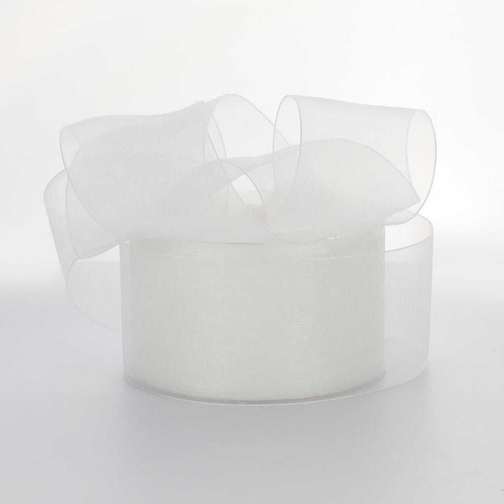 ORGANZA RIBBON 50MM PER METRE - WHITE